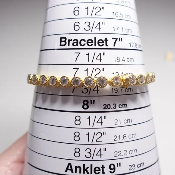 Judith Ripka 14K Gold Clad Sterling Silver 925 & Diamonique CZ Tennis Bracelet - Picture 10 of 11